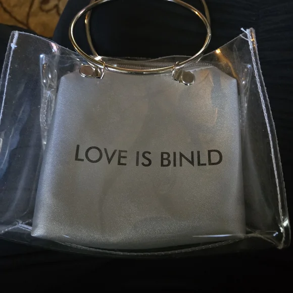 Love Is Blind clear & silver mini bag 7"x5" NWT - Picture 3 of 5